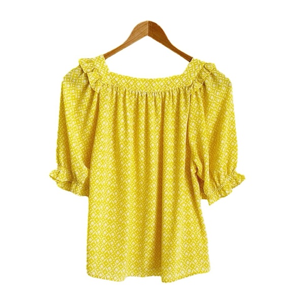 LOFT Outlet Square Neck Puff Sleeve Top - Picture 8 of 13